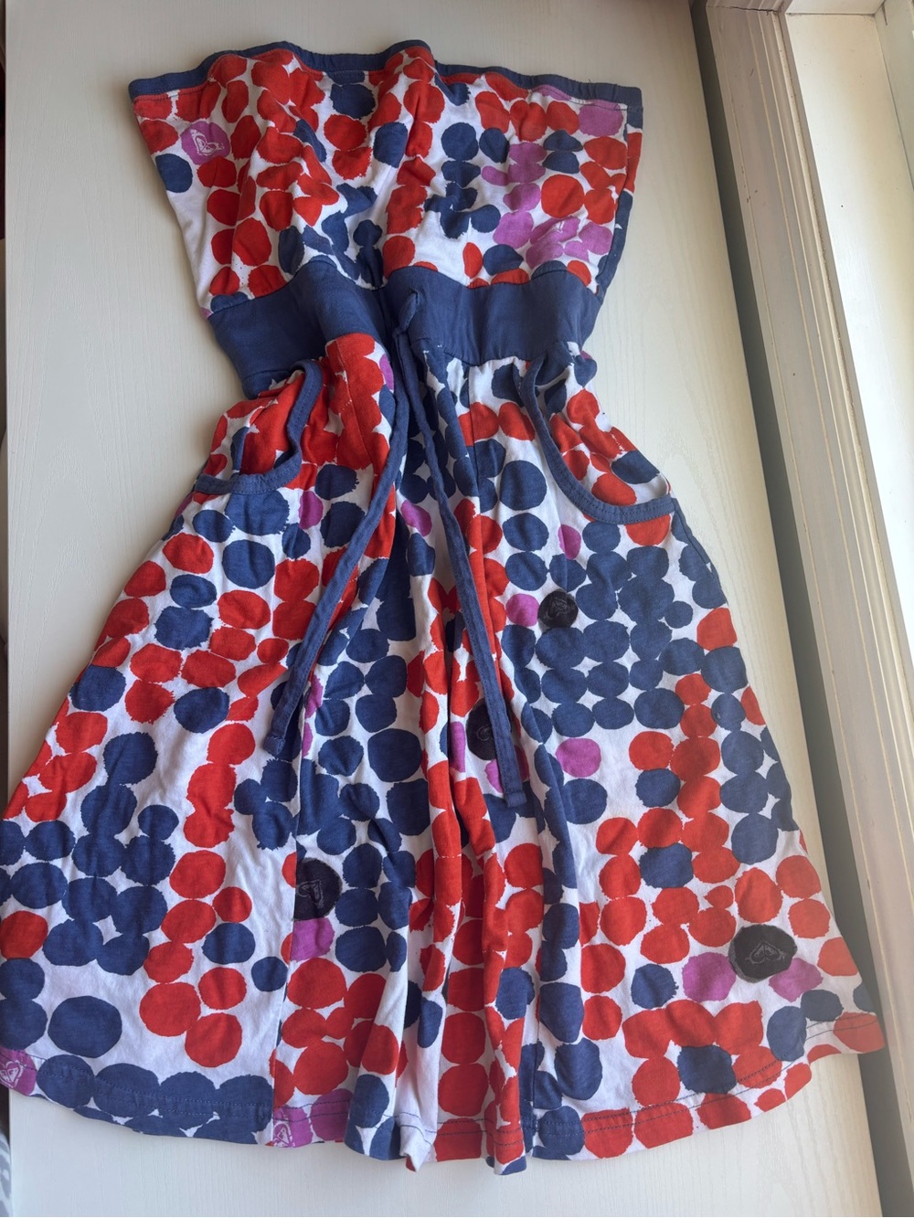 Roxy Red, Navy & Purple Dot Sundress